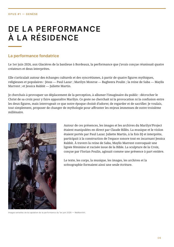 Performance artistique contemporaine — Juliette Martin interprète Jessica Rabbit, Maylis Marrent la reine de Saba et Paul Lazar Jésus dans Marilyn’Project